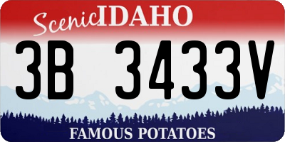 ID license plate 3B3433V
