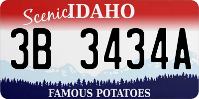 ID license plate 3B3434A