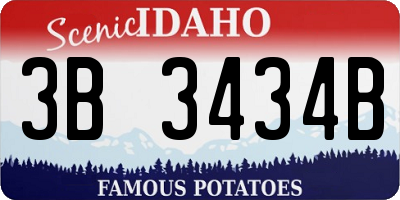 ID license plate 3B3434B