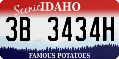 ID license plate 3B3434H