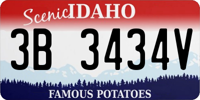 ID license plate 3B3434V