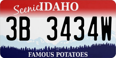 ID license plate 3B3434W