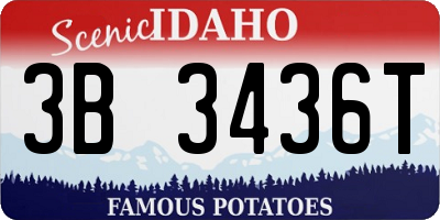 ID license plate 3B3436T