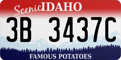 ID license plate 3B3437C