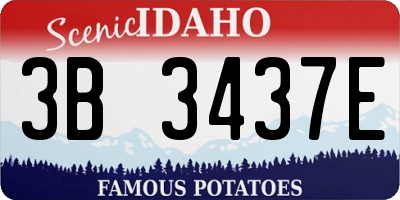 ID license plate 3B3437E