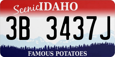 ID license plate 3B3437J