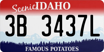 ID license plate 3B3437L