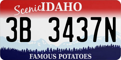 ID license plate 3B3437N