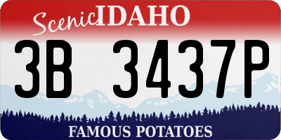 ID license plate 3B3437P