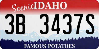 ID license plate 3B3437S