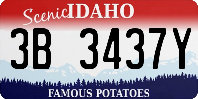 ID license plate 3B3437Y