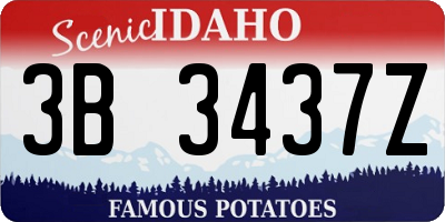 ID license plate 3B3437Z
