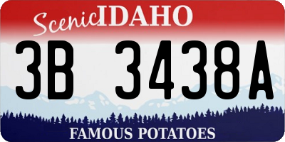 ID license plate 3B3438A
