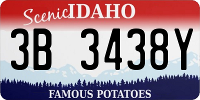 ID license plate 3B3438Y