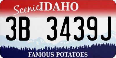 ID license plate 3B3439J