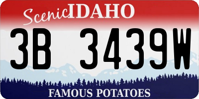 ID license plate 3B3439W