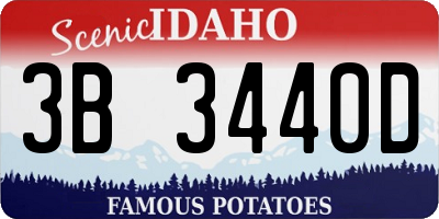 ID license plate 3B3440D