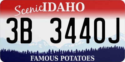 ID license plate 3B3440J