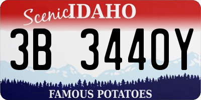 ID license plate 3B3440Y