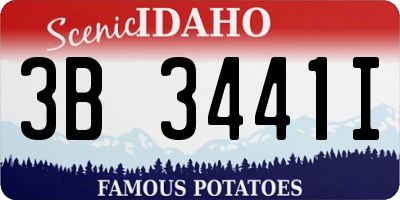 ID license plate 3B3441I