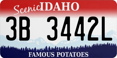 ID license plate 3B3442L
