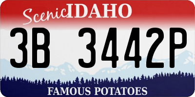ID license plate 3B3442P