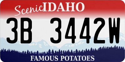 ID license plate 3B3442W