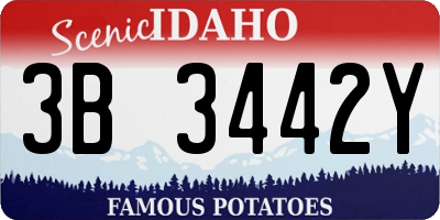 ID license plate 3B3442Y