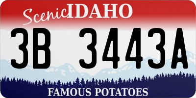 ID license plate 3B3443A