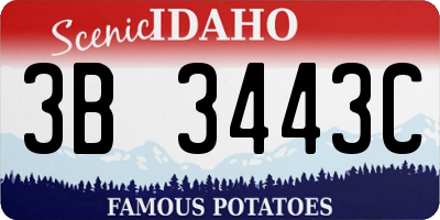 ID license plate 3B3443C