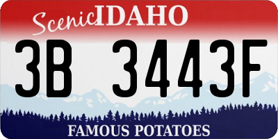 ID license plate 3B3443F