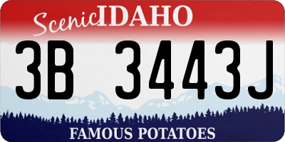 ID license plate 3B3443J