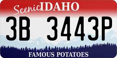 ID license plate 3B3443P