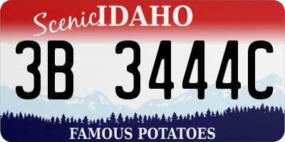 ID license plate 3B3444C