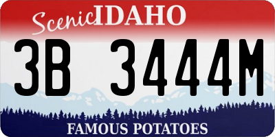ID license plate 3B3444M