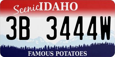 ID license plate 3B3444W
