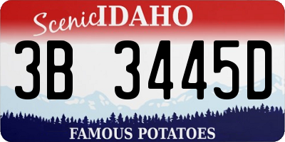 ID license plate 3B3445D