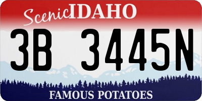 ID license plate 3B3445N