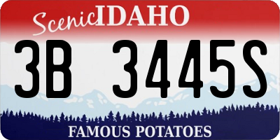 ID license plate 3B3445S