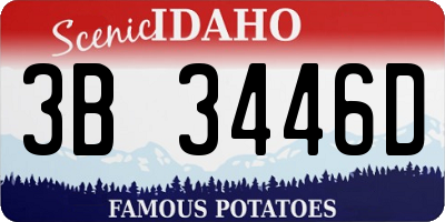 ID license plate 3B3446D