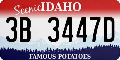 ID license plate 3B3447D