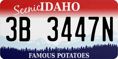 ID license plate 3B3447N