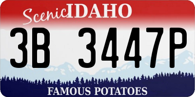 ID license plate 3B3447P