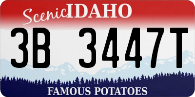 ID license plate 3B3447T