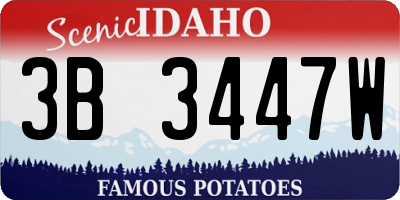 ID license plate 3B3447W