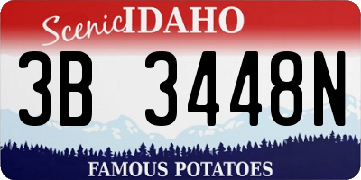 ID license plate 3B3448N