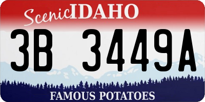 ID license plate 3B3449A