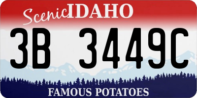 ID license plate 3B3449C