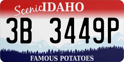 ID license plate 3B3449P