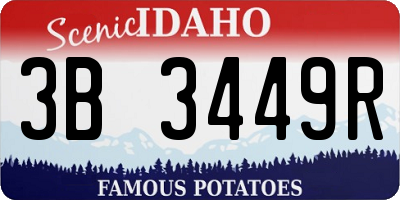 ID license plate 3B3449R